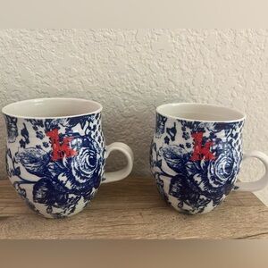 Anthropologie cobalt Blue Coffee Mugs